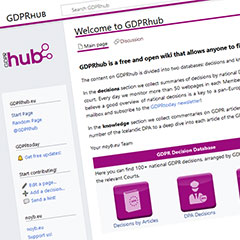DSGVO-Entscheidungen im GDPR-Hub (Screenshot)